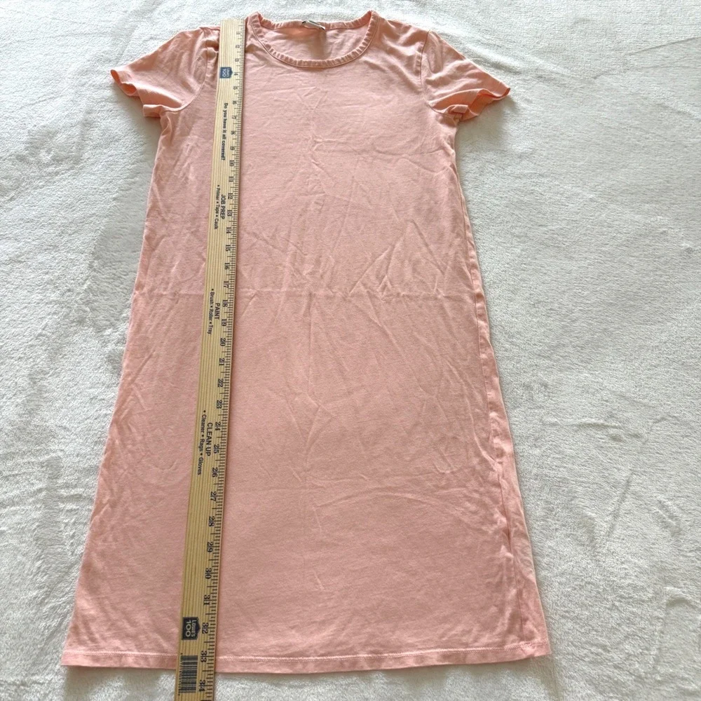J.Crew Pink T Shirt‎ Dress Short Sleeve Crew Neck Cotton XXS Casual Midi